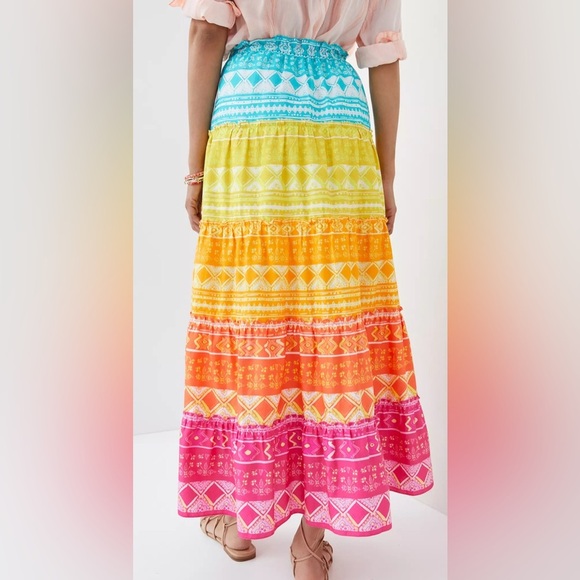 Anthropologie Geisha Designs Vibrant Multicolor Maxi Skirt - Picture 2 of 5